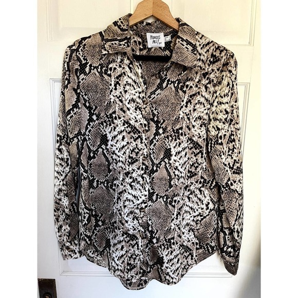 Princess Polly Snake Skin Button Down Blouse - Picture 1 of 5
